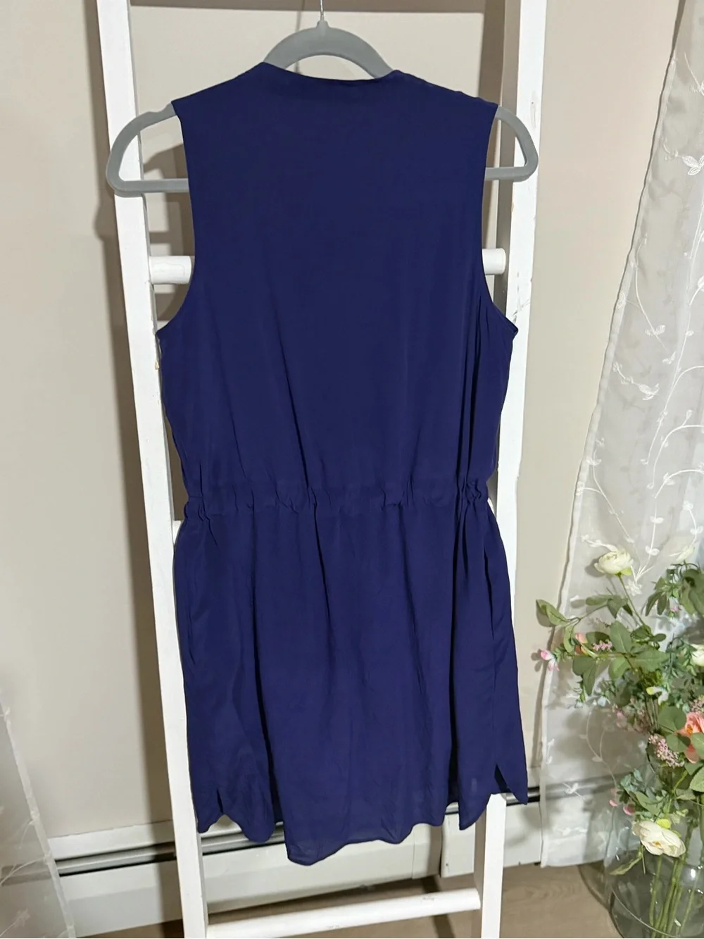Madewell Navy Sleeveless Tie-Waist Coverup Dress